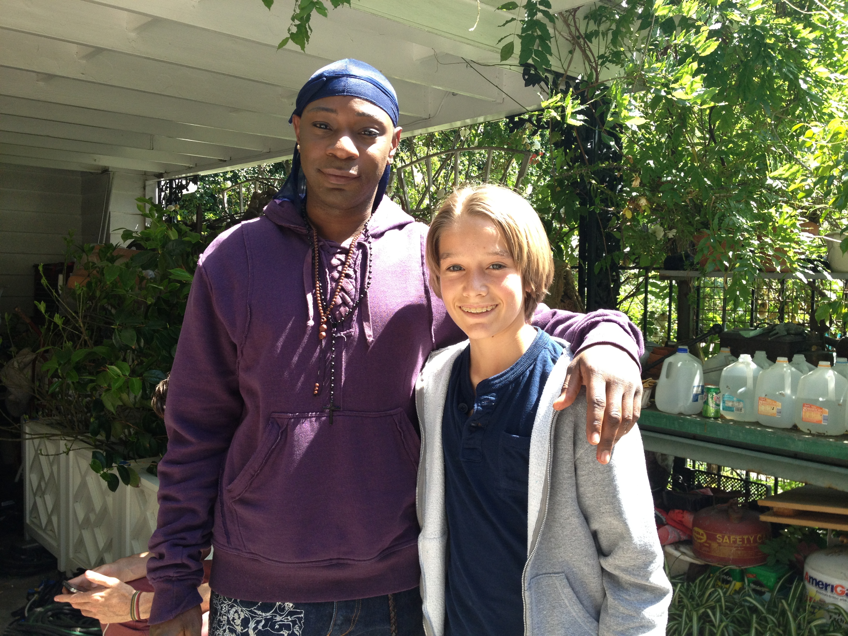 Alec Gray and Nelsan Ellis on the Set of True Blood