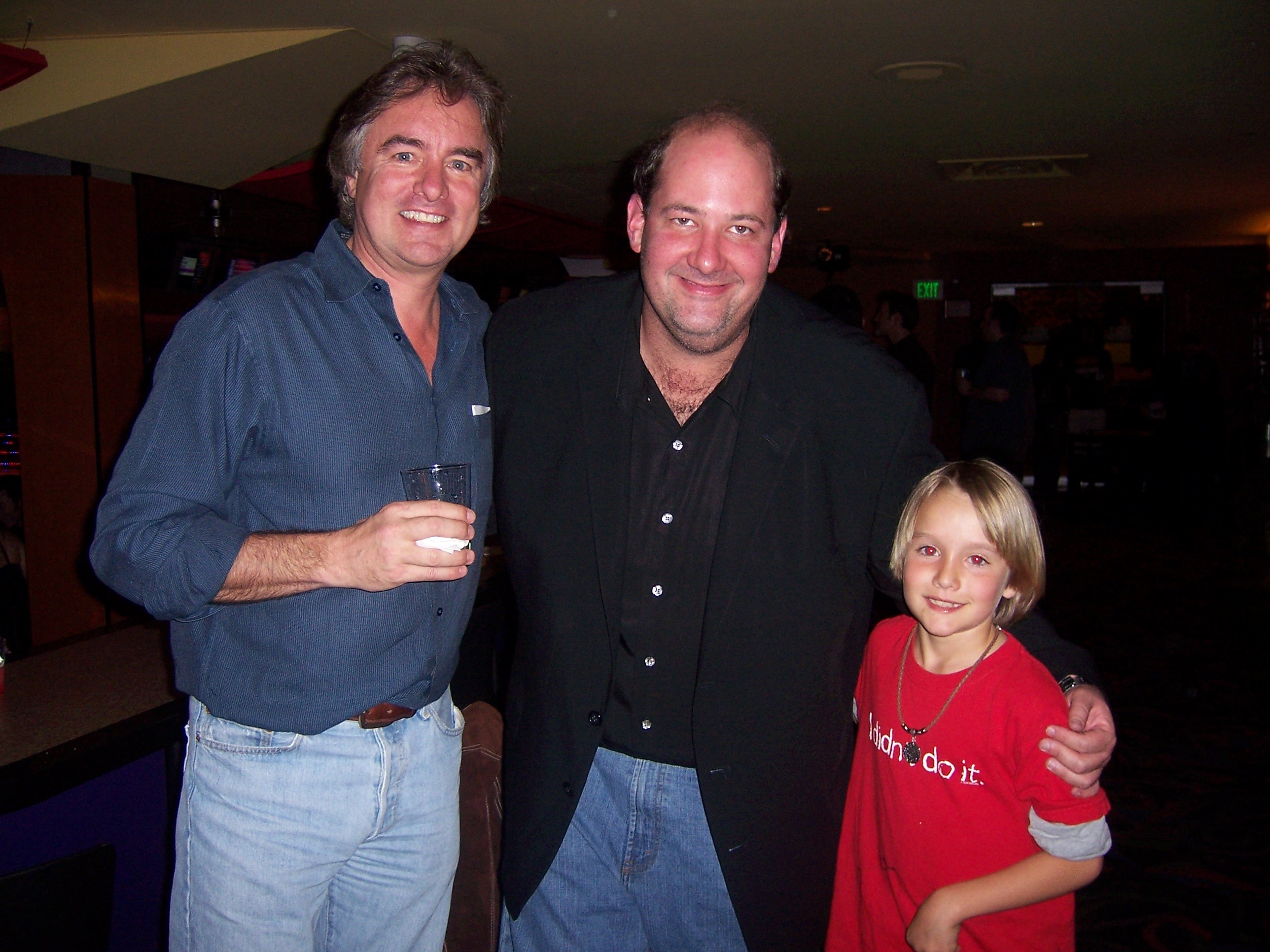 Alec Gray, with his Father (Executive Producer of The Office) and Brian Baumgartner at the Season 3 Wrap Party