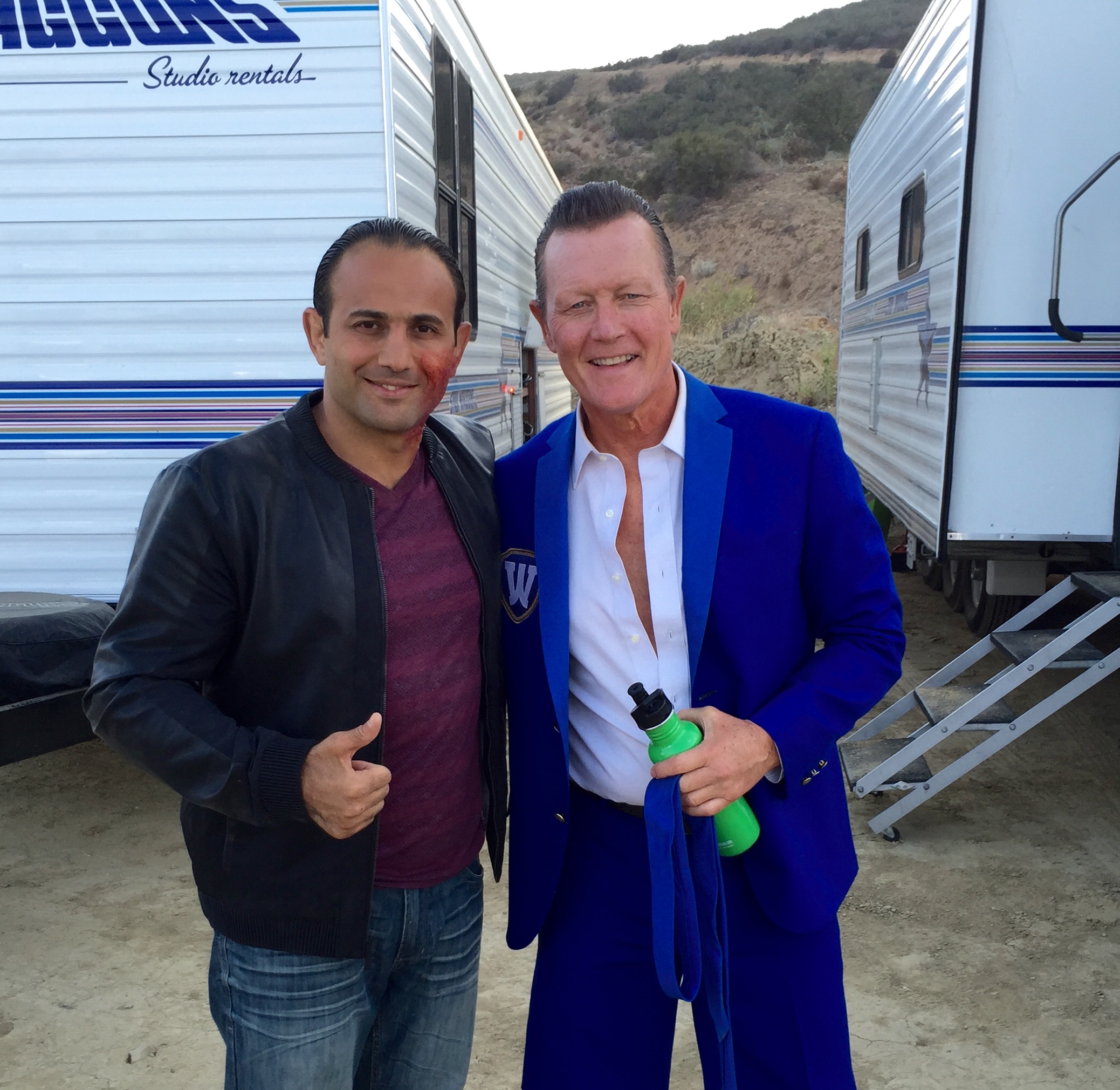 Roman Mitichyan with actor Robert Patrick in TV Scorpion.