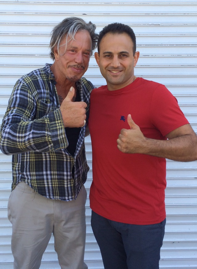 Roman Mitichyan with actor Mickey Rourke.