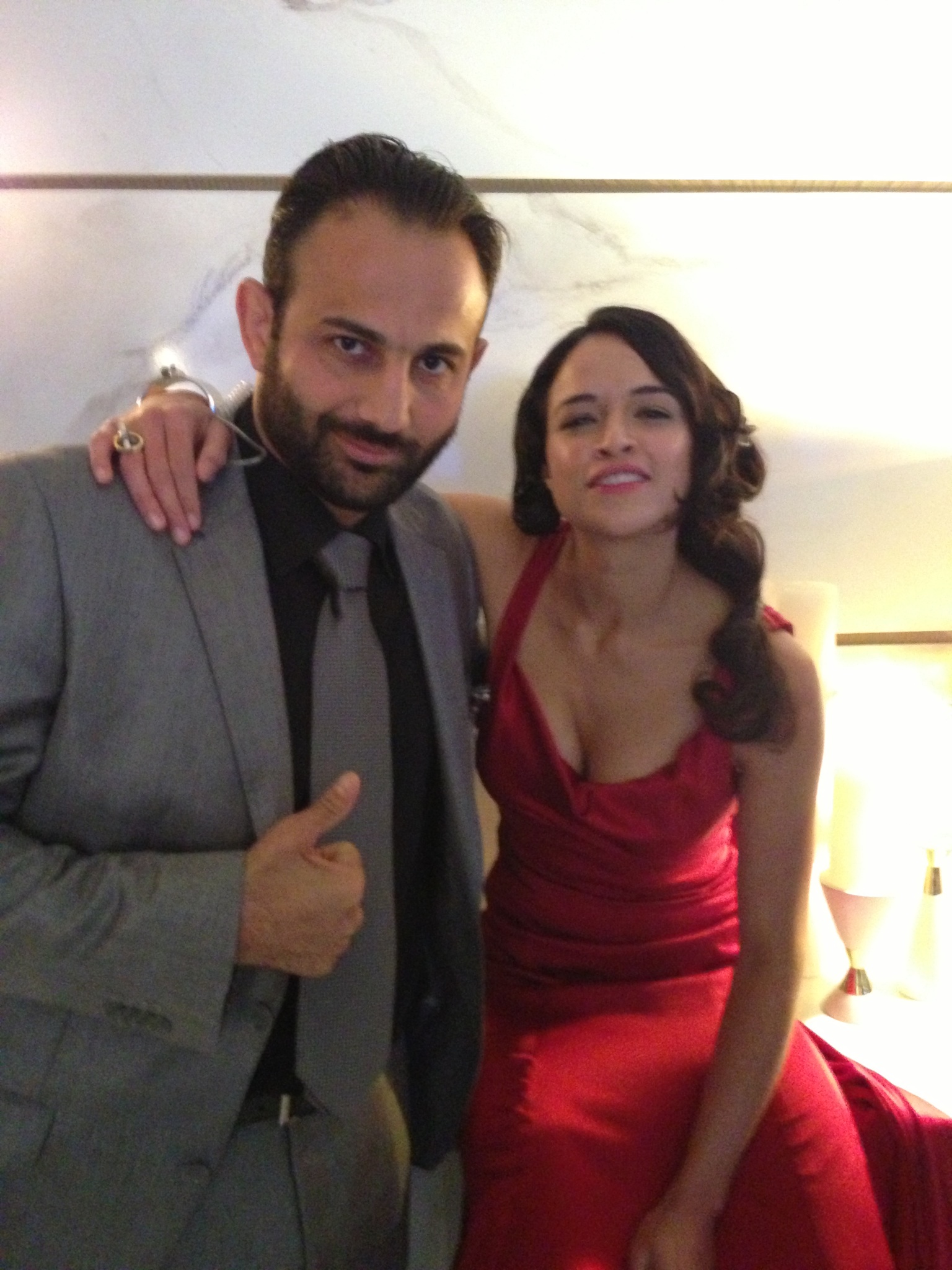 Roman Mitichyan with actress Michelle Rodriguez in film Fast Seven.