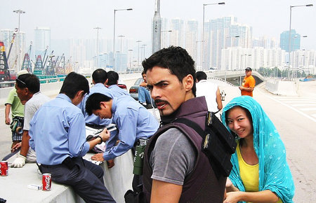 On the set of Heat Team (a.k.a. Chung On Chi Ma Gun) in Hong Kong.