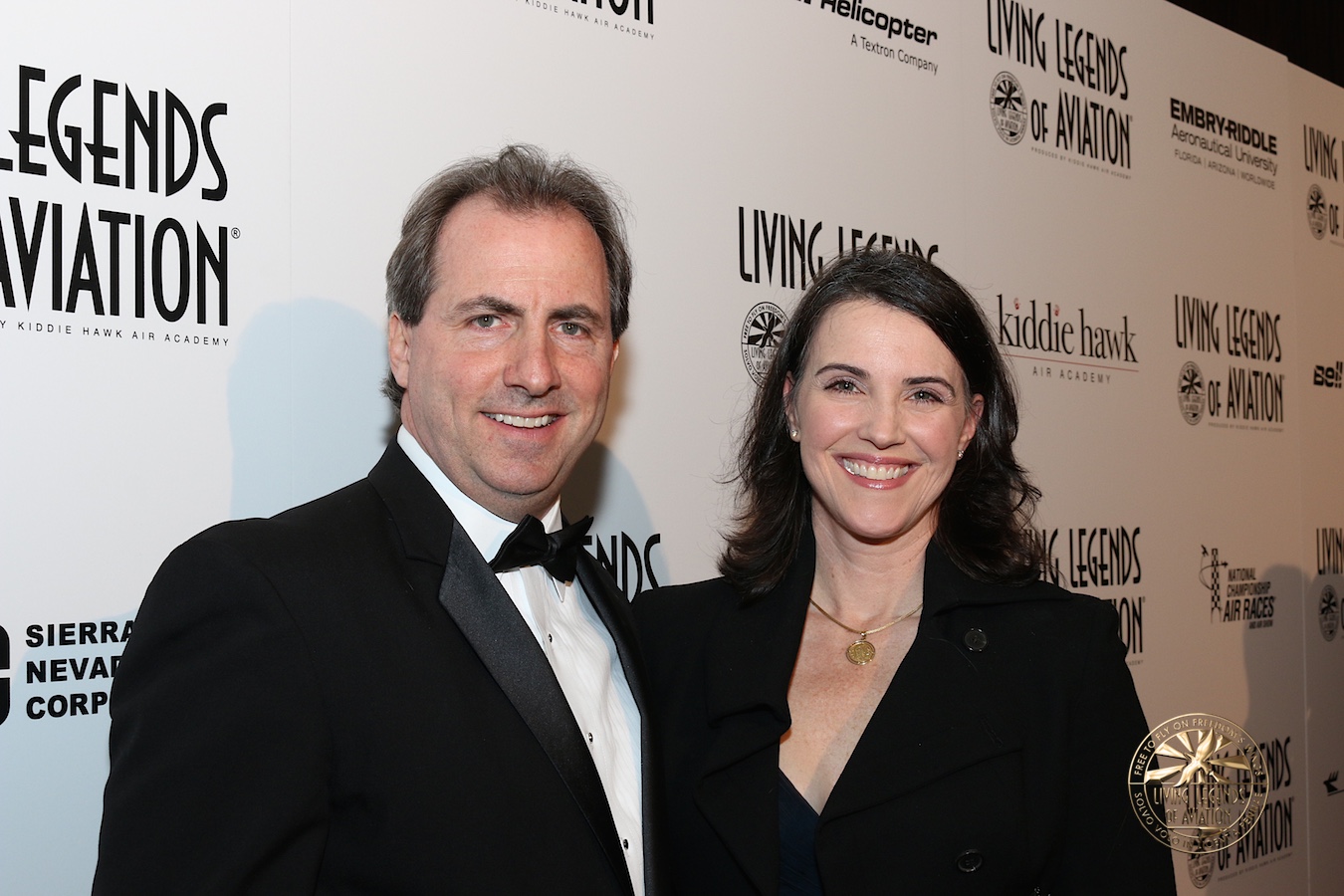 BEVERLY HILLS, CA - JANUARY 16, 2015: Mark McPherson and Kim Furst attend Living Legends of Aviation Gala at the Beverly Hilton.