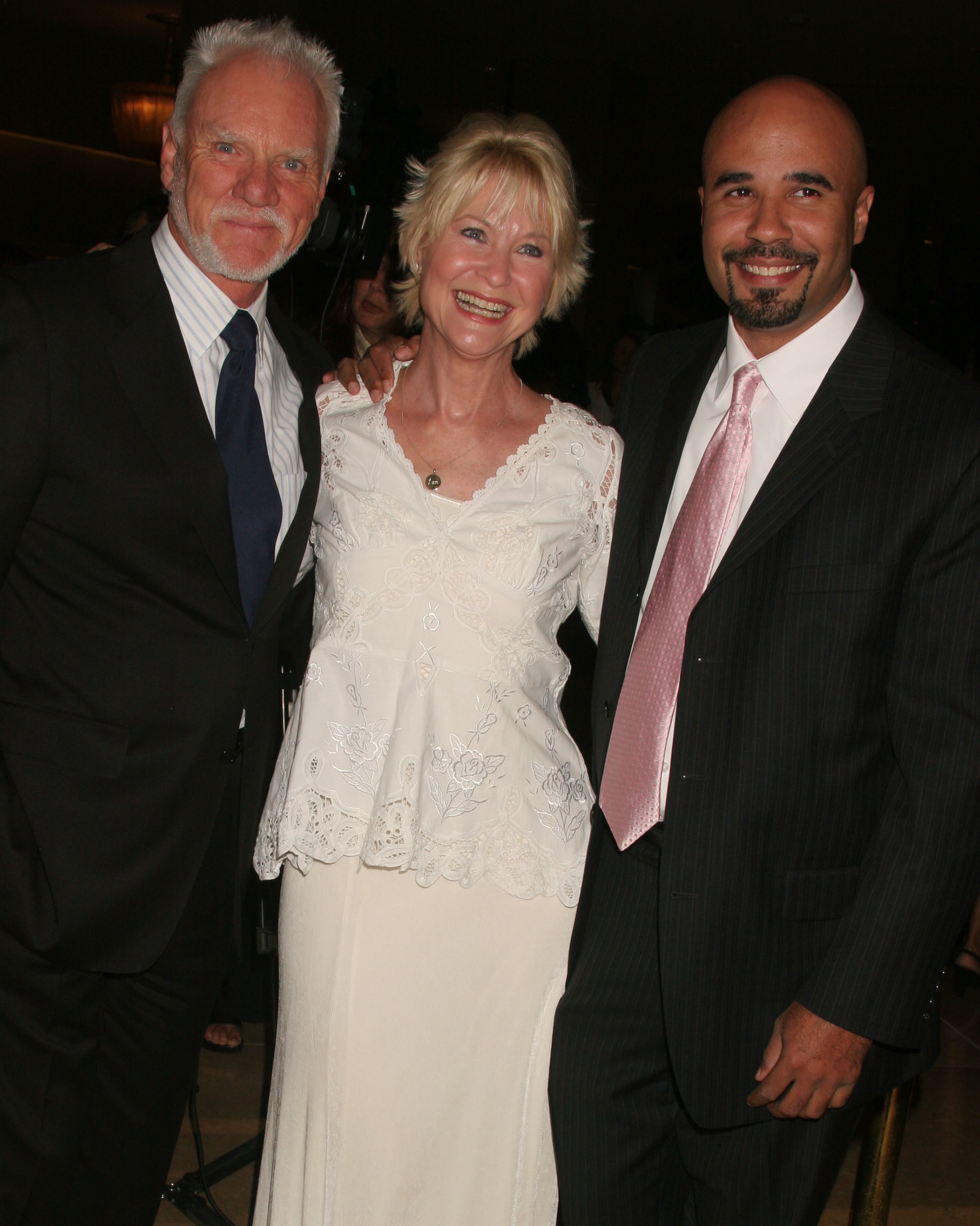 Actors Malcolm McDowell, Dee Wallace and Manager/Producer Chris Roe at the Vision Awards in Beverly Hills, CA. June 2008.