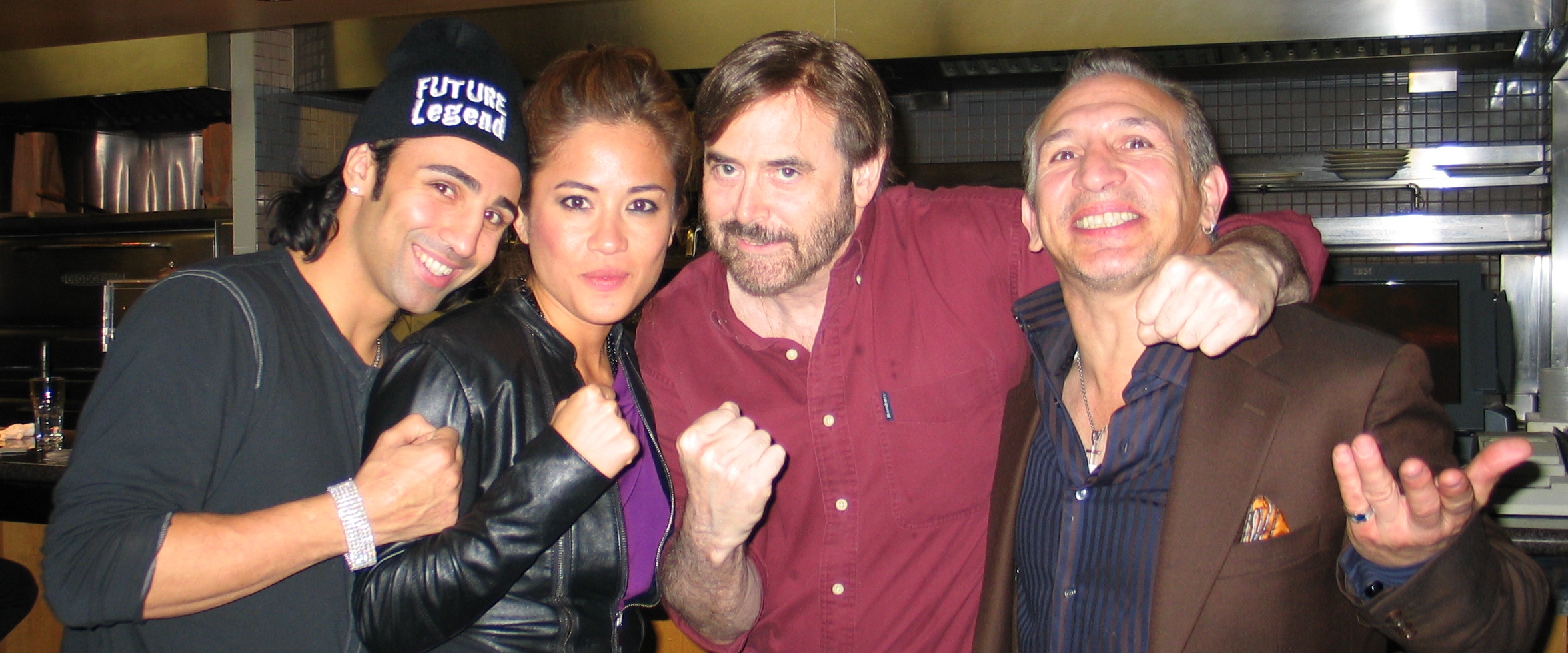 Three great boxers help Seth celebrate his birthday: Paul Malignaggi, Cara Castronuova, and Ray 