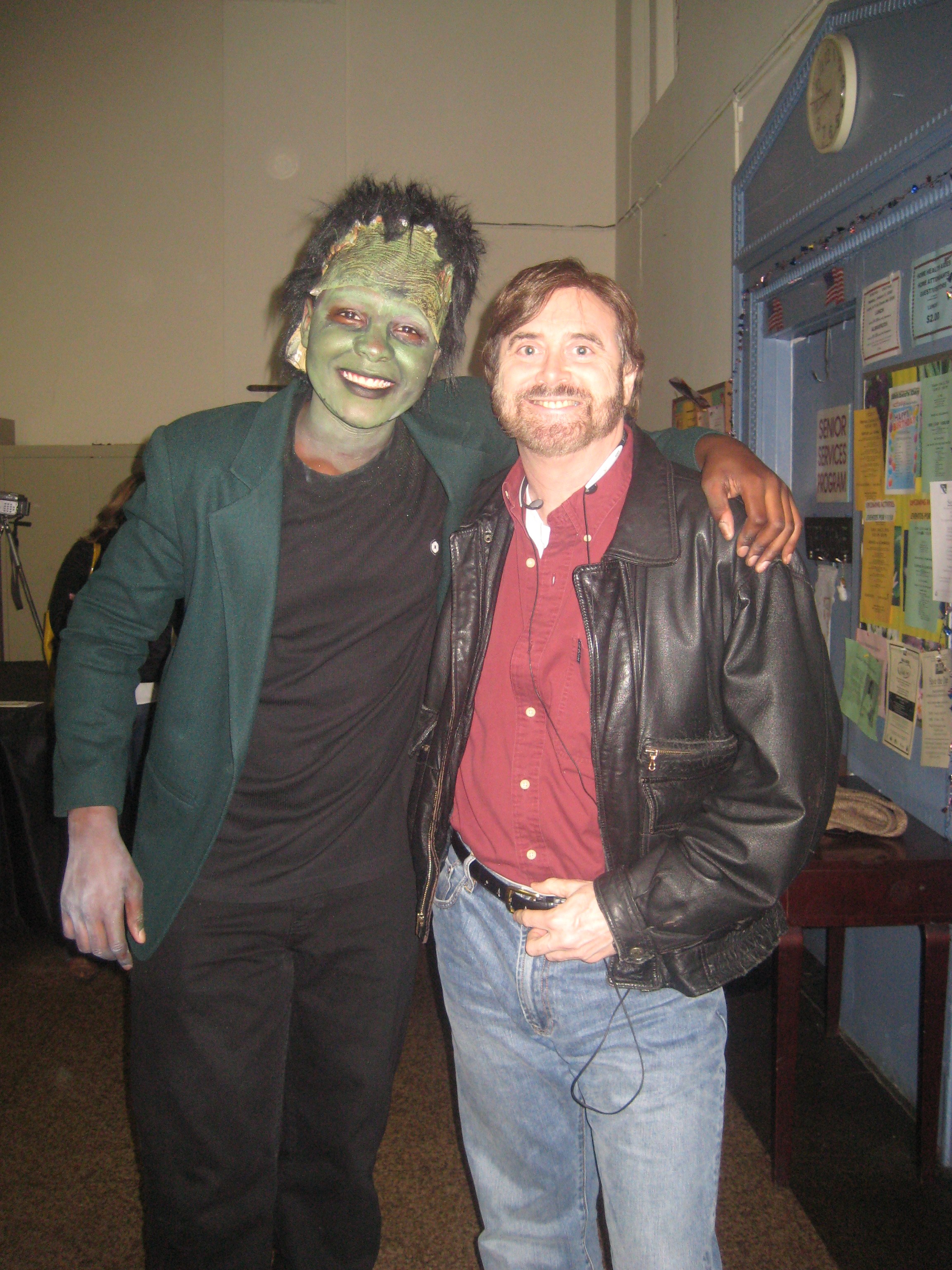 Seth Greenky with Martin Lewis after his performance as Frankenstein in NYC, April 16, 2010.