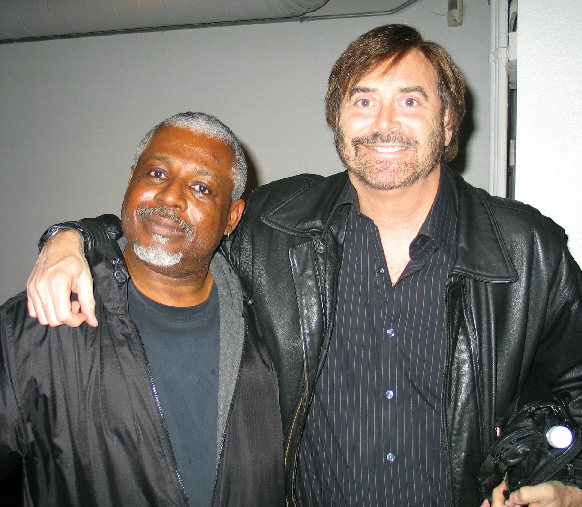 Seth Greenky with Tony Robinson, author and director, at the Stella Adler Theatre in L.A., February 29, 2008.