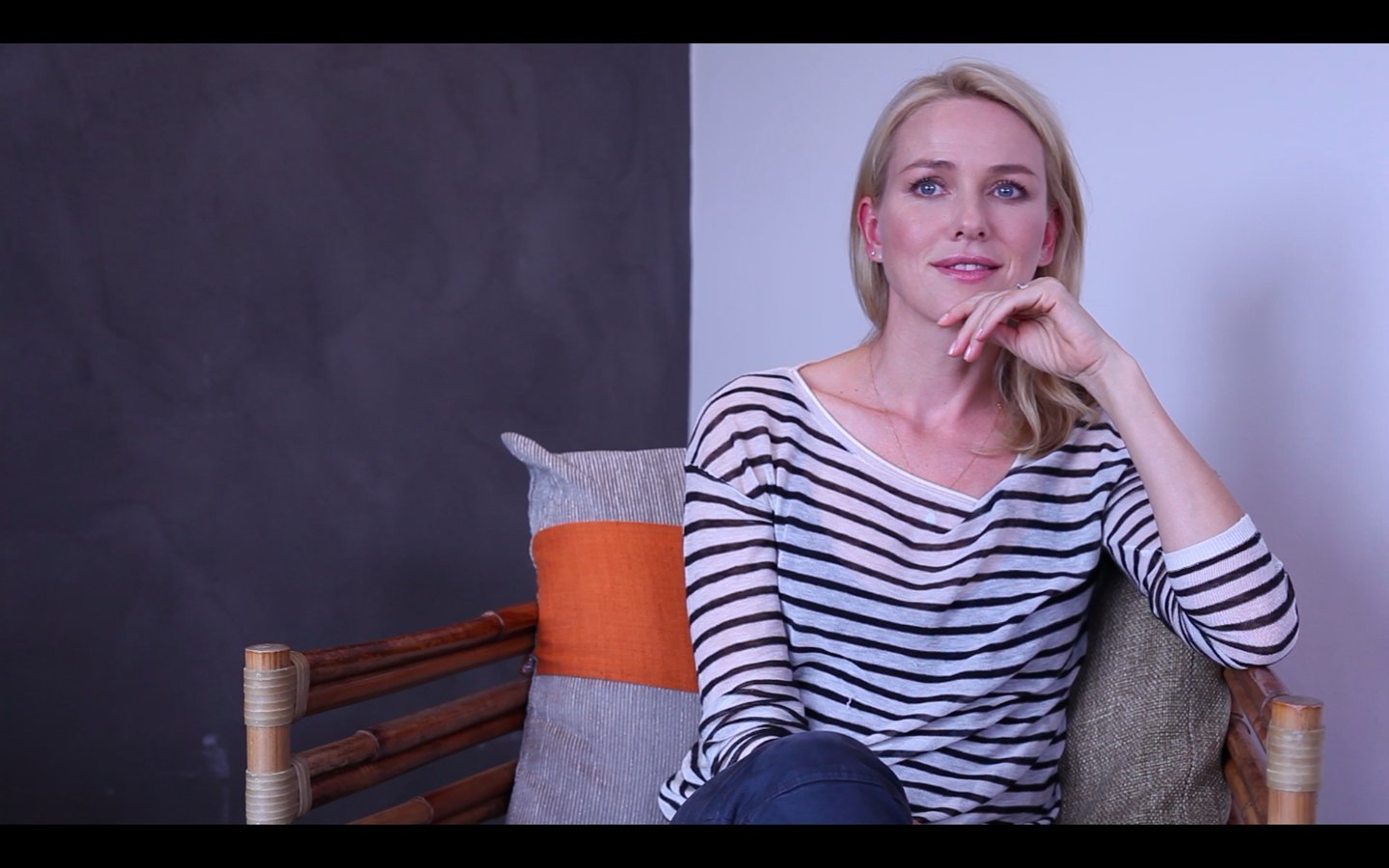 Naomi Watts being interviewed by Gracie Otto for 