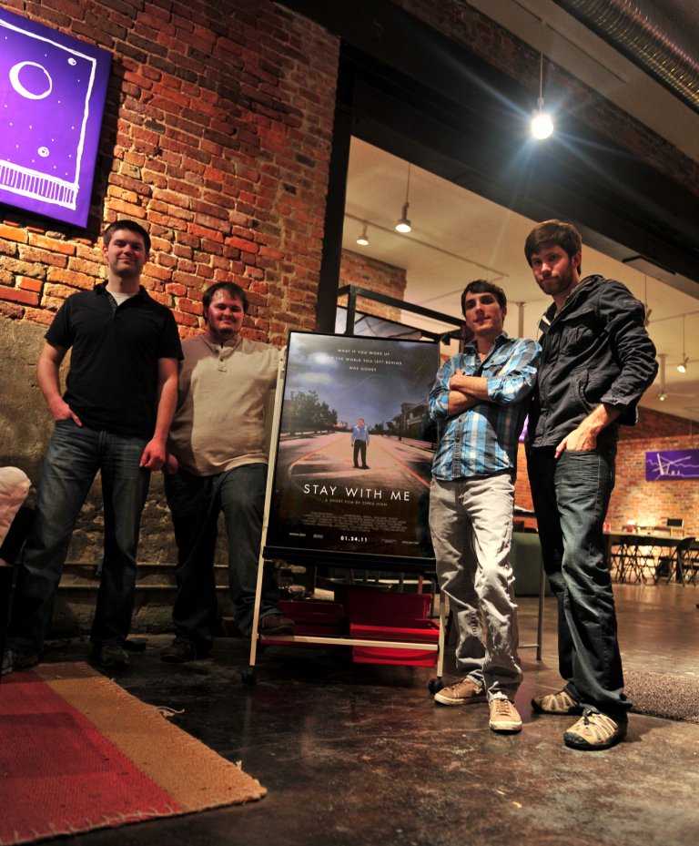 David Forshee, Chris Lyon, Jared Trahan, and Luke Lee at the premiere party for Stay With Me (2011)