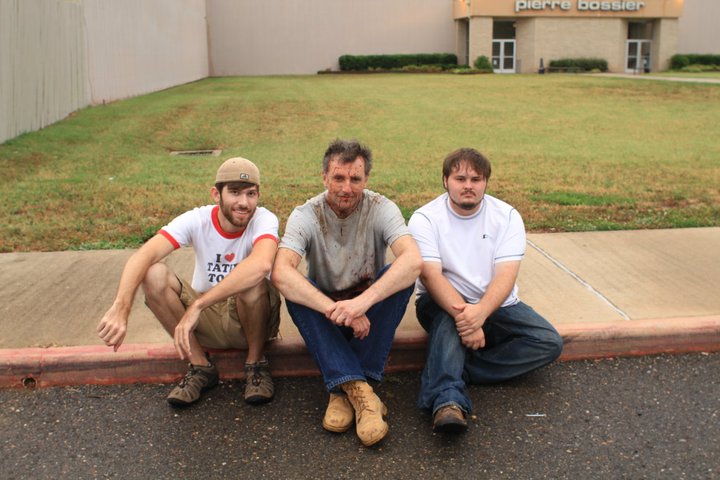 Director of photography Luke Lee, lead actor Randall Newsome, and director Chris Lyon on the set of Stay With Me (2011)