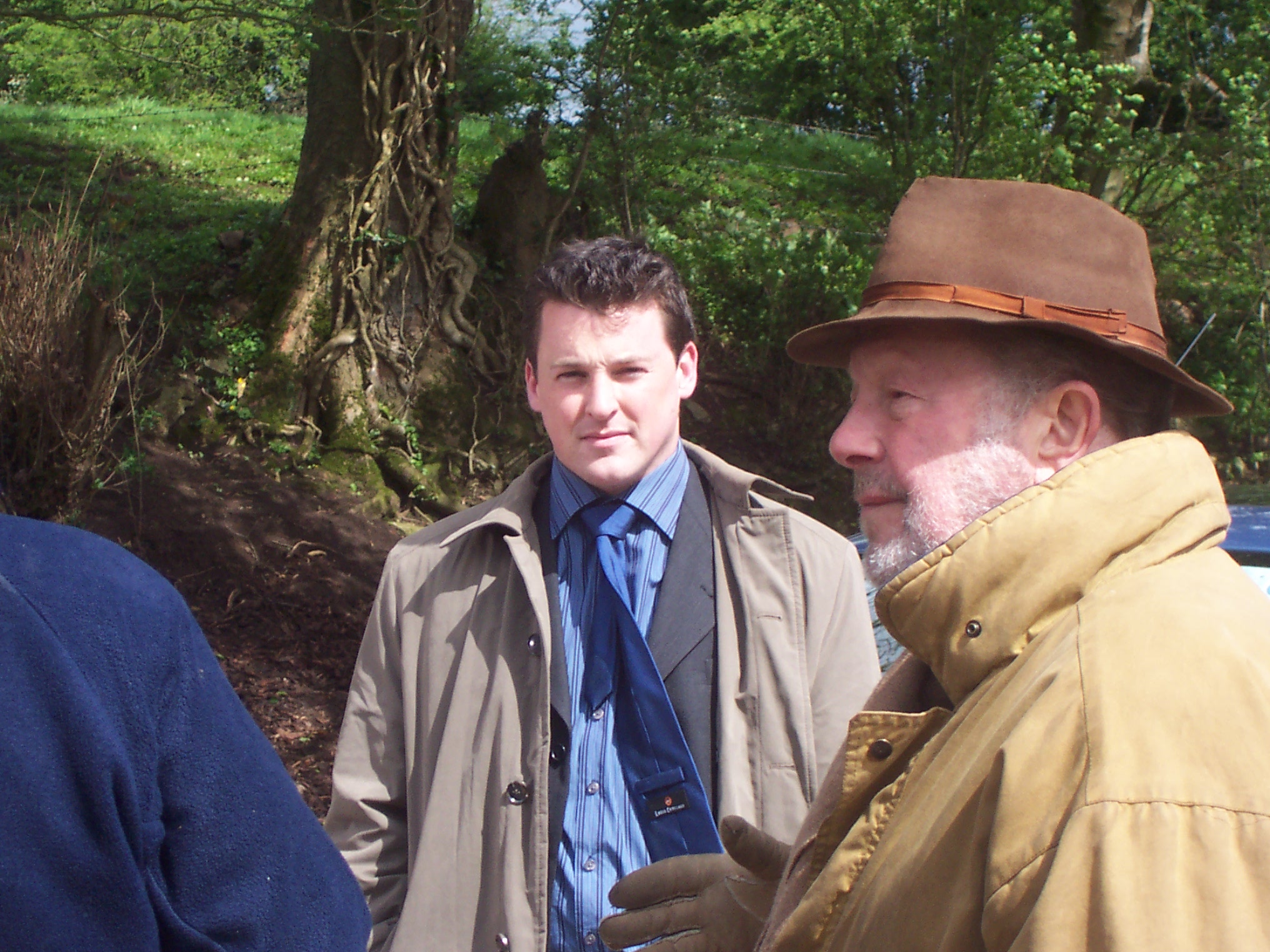 Declan Reynolds and director Nicolas Roeg on set of horror PUFFBALL (May 2006)
