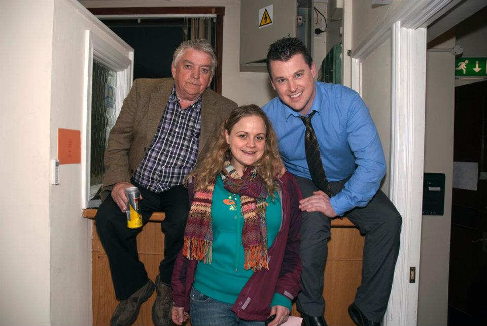 Pat Deery (PATSY), Jessica Duggan (Producer) and Declan Reynolds (Writer / Creator / SCOTT) on set of 'Trouble Times Three' (2012)