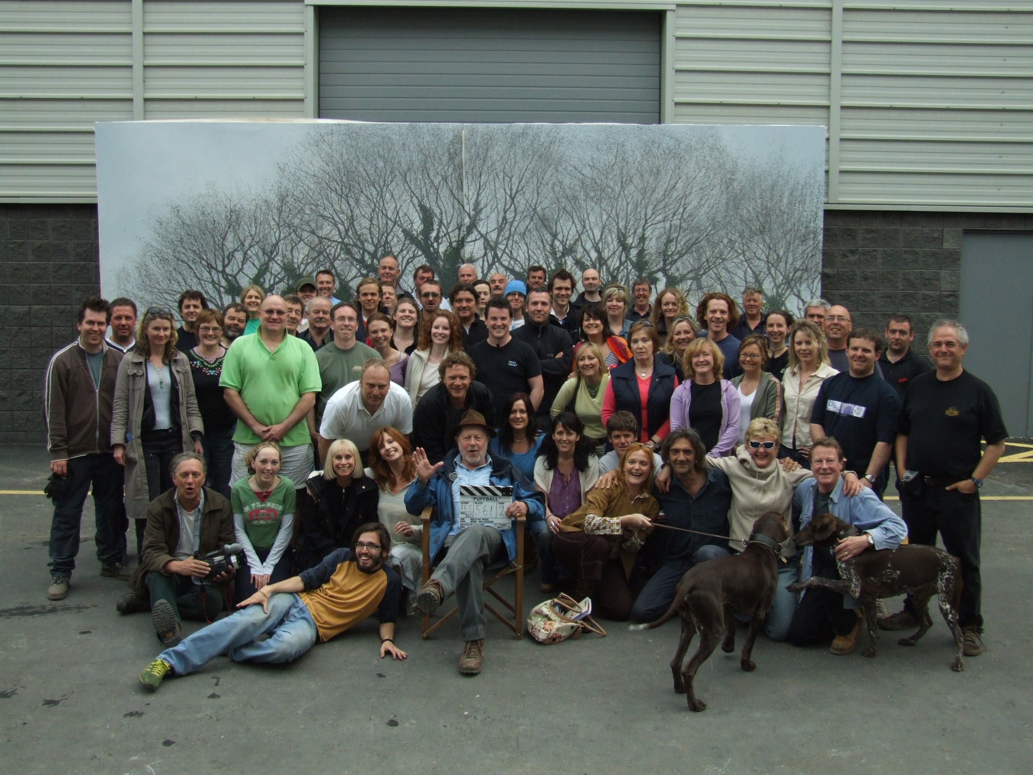 Cast and Crew of Nicolas Roeg's PUFFBALL (2008) on final day of filming (May 2006)