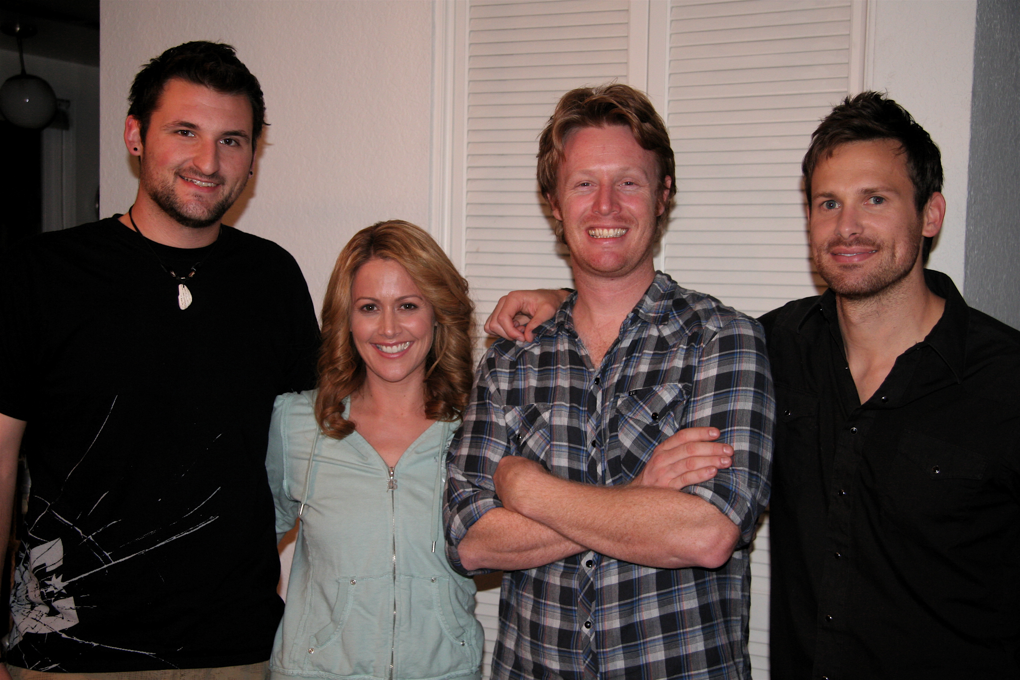 With actress Erica Shaffer, director Ryan Barton-Grimley, & actor Carter MacIntyre on set of THE TRUTH.