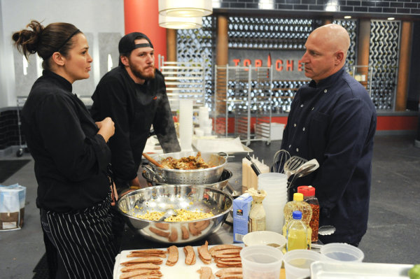 Still of Tom Colicchio, Spike Mendelsohn and Antonia Lofaso in Top Chef (2006)