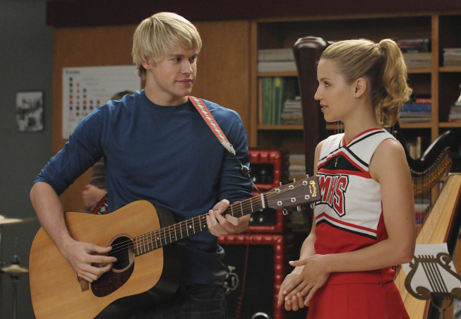 Still of Dianna Agron and Chord Overstreet in Glee (2009)