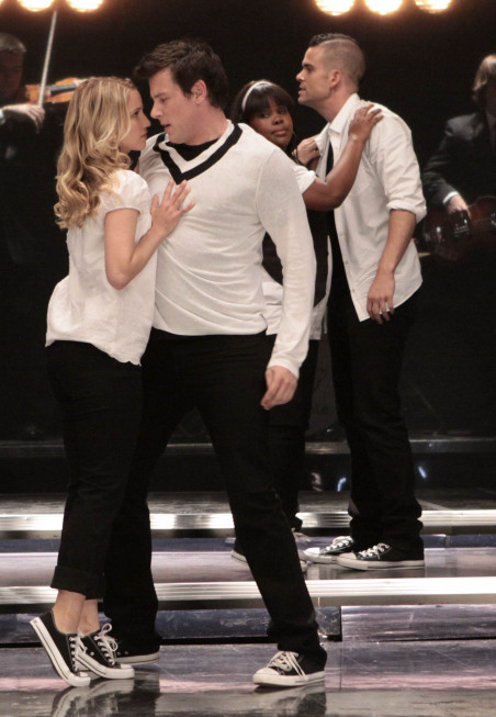 Still of Cory Monteith and Dianna Agron in Glee (2009)