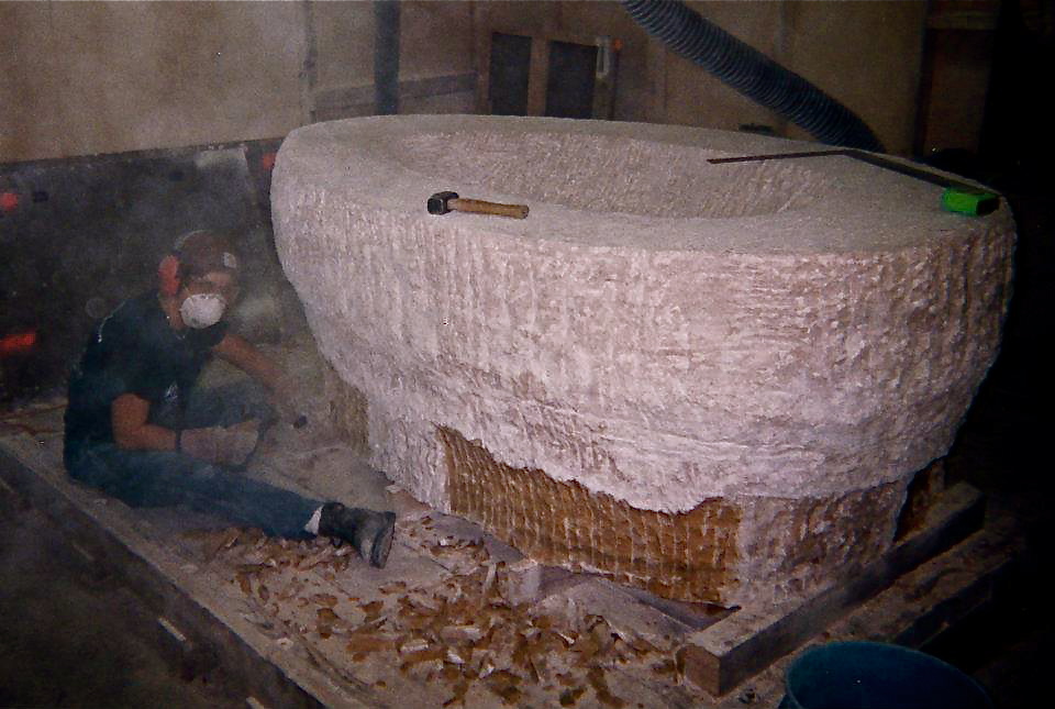 In 1998, Kory was the assistant stone carver for Brad Pitt's 5 ton travertine bathtub. Published in October 2001 issue of 