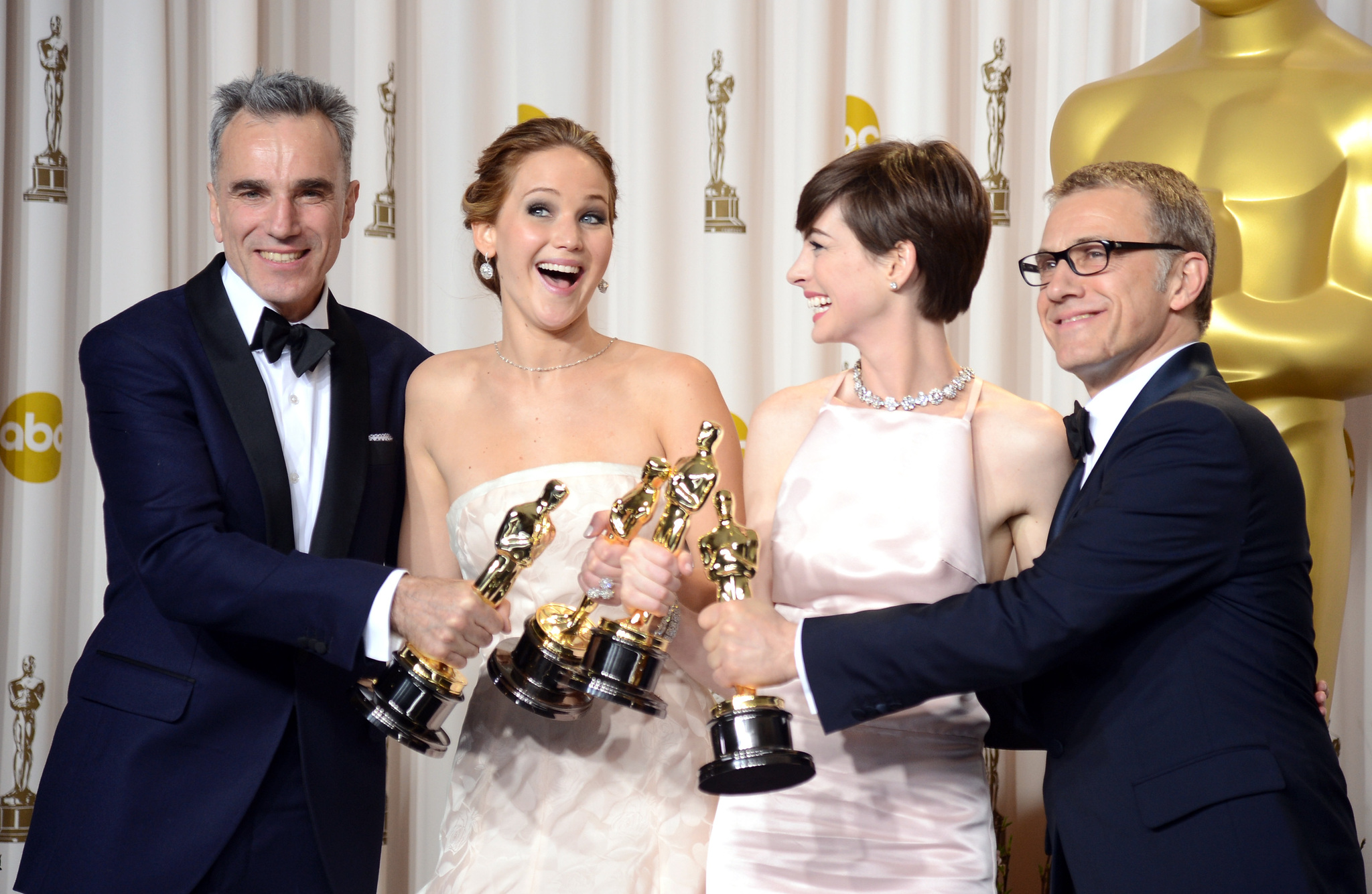 Daniel Day-Lewis, Anne Hathaway, Christoph Waltz and Jennifer Lawrence