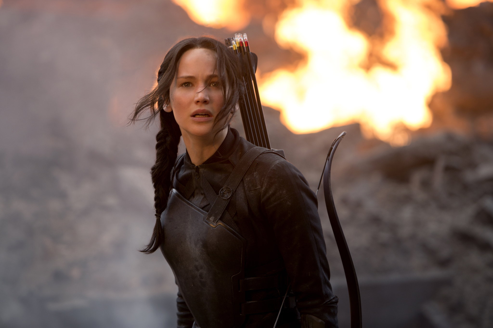 Still of Jennifer Lawrence in Bado zaidynes: Strazdas giesmininkas. 1 dalis (2014)