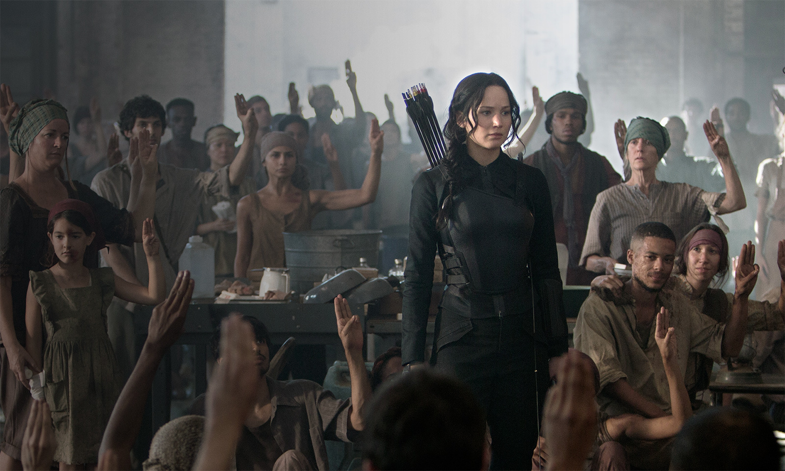 Still of Jennifer Lawrence in Bado zaidynes: Strazdas giesmininkas. 1 dalis (2014)