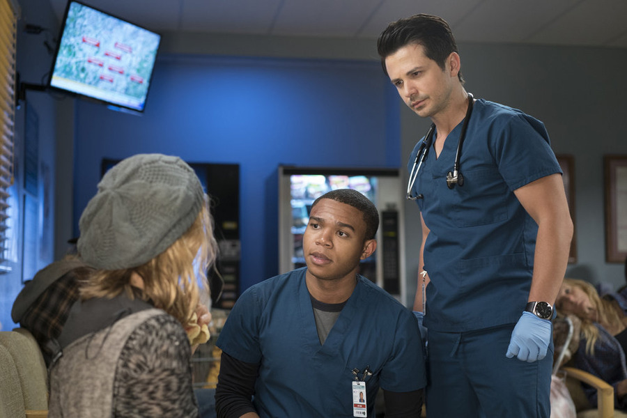 Still of Robert Bailey Jr. and Freddy Rodríguez in The Night Shift (2014)