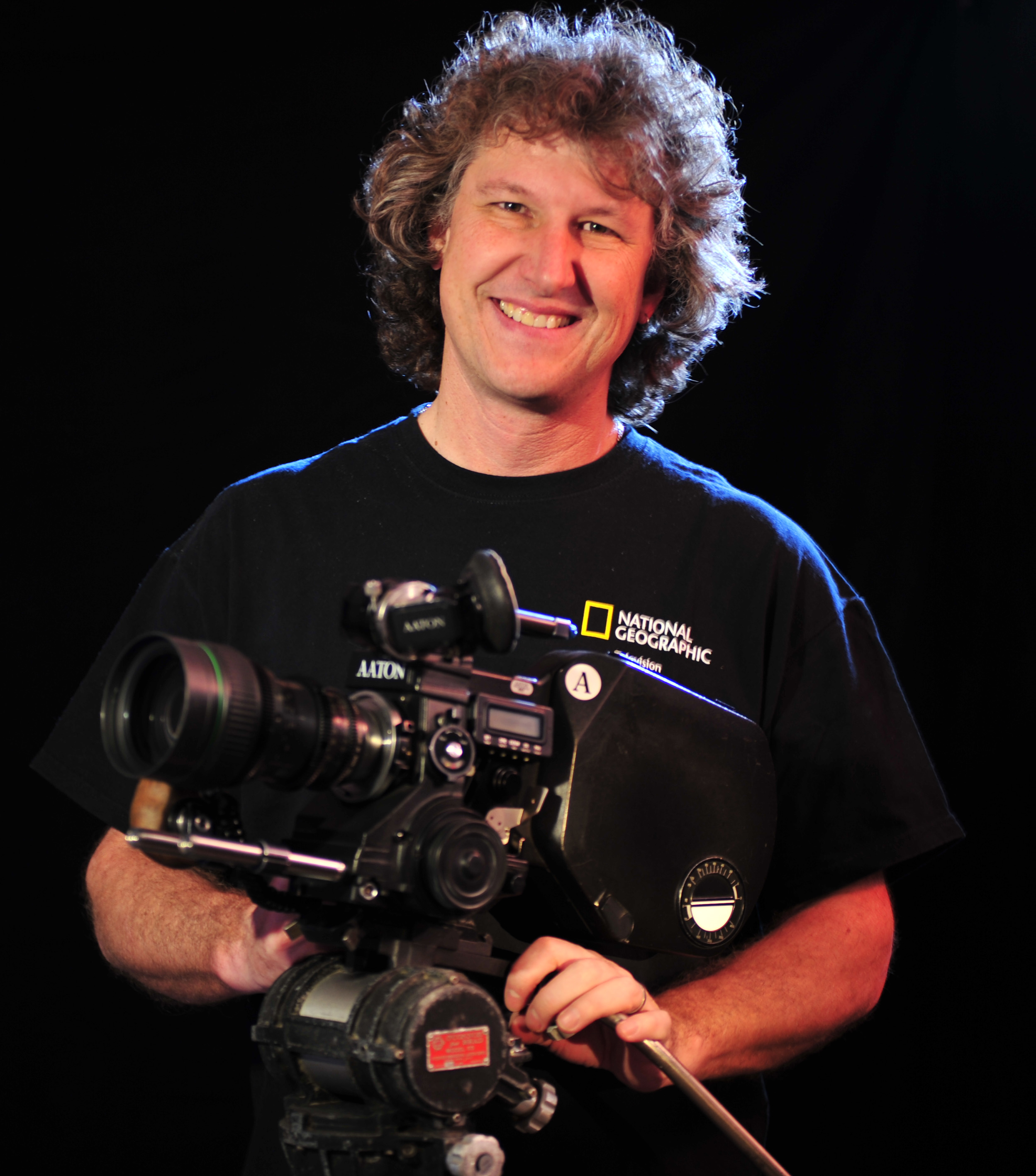 Director, DP, Writer, Producer Robert G. Case with his AATON Prod super 16mm film camera