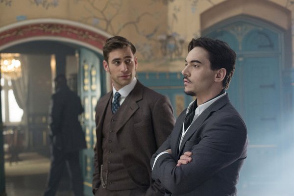 Still of Jonathan Rhys Meyers, Jonathan Harker and Oliver Jackson-Cohen in Dracula (2013)