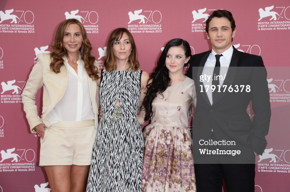 VENICE, ITALY - SEPTEMBER 01: Jacqui Getty, director Gia Coppola, actress Claudia Levy and actor James Franco attend the 'Palo Alto' Photocall during the 70th Venice International Film Festival at the Sala Grande on September 1, 2013 in Venice,