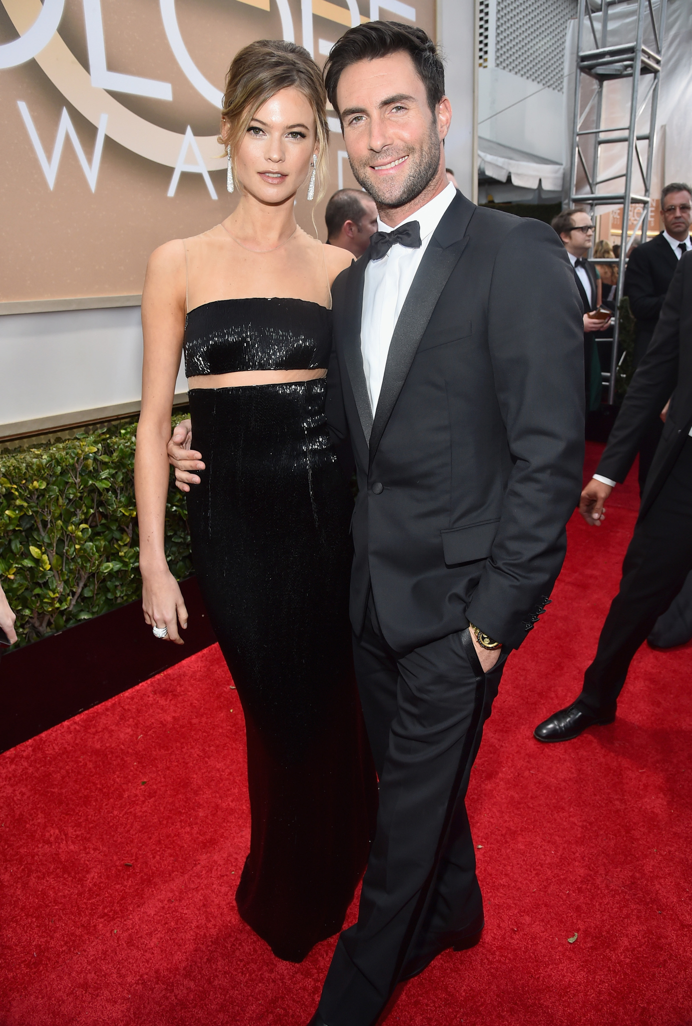 Adam Levine and Behati Prinsloo at event of The 72nd Annual Golden Globe Awards (2015)