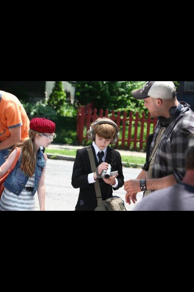 With Director Joshua Shreve and co-star, Meyrick Murphy, on the set of Chasing Ghosts