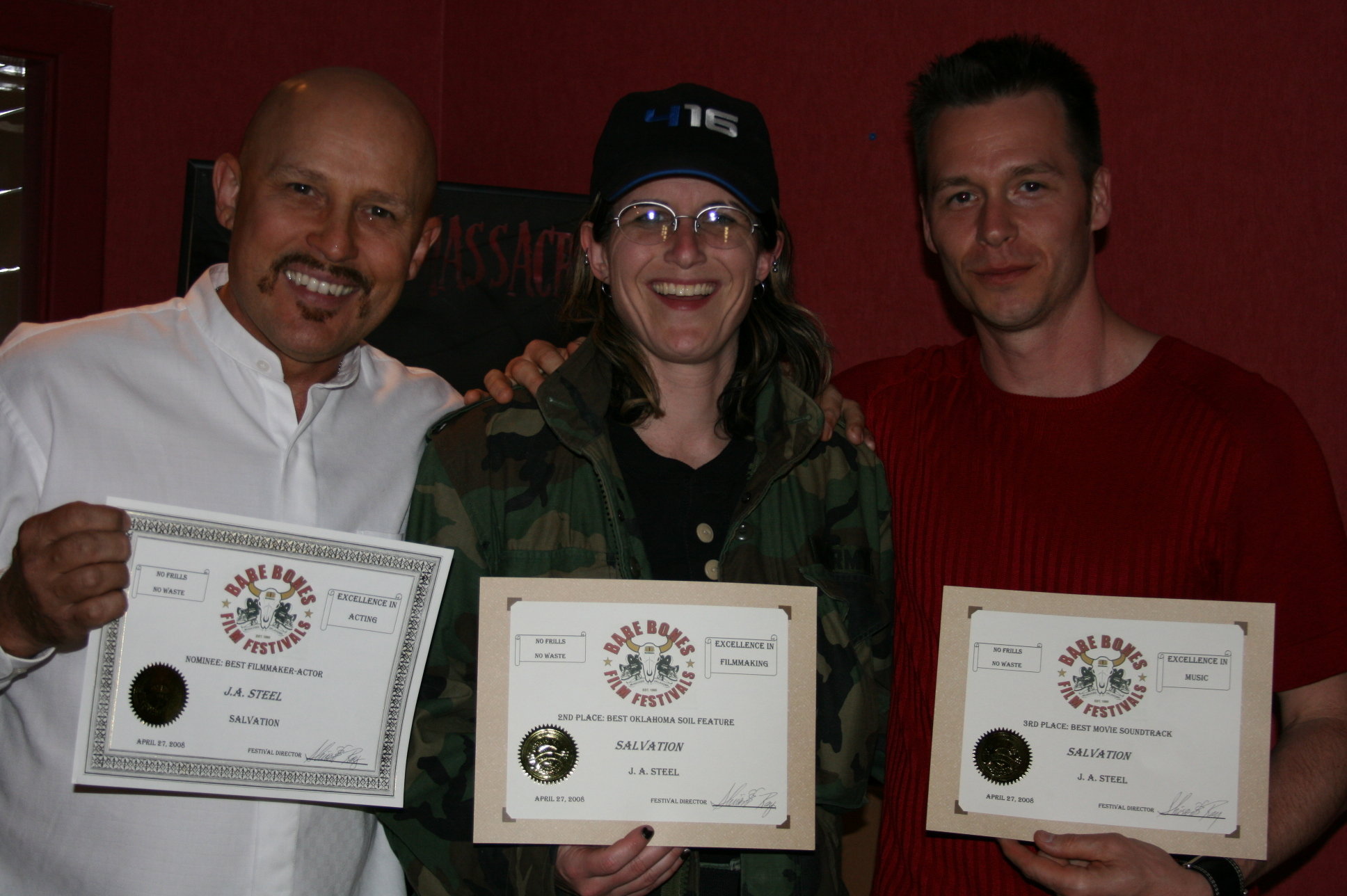 Award winners at the Bare Bones Film Festival