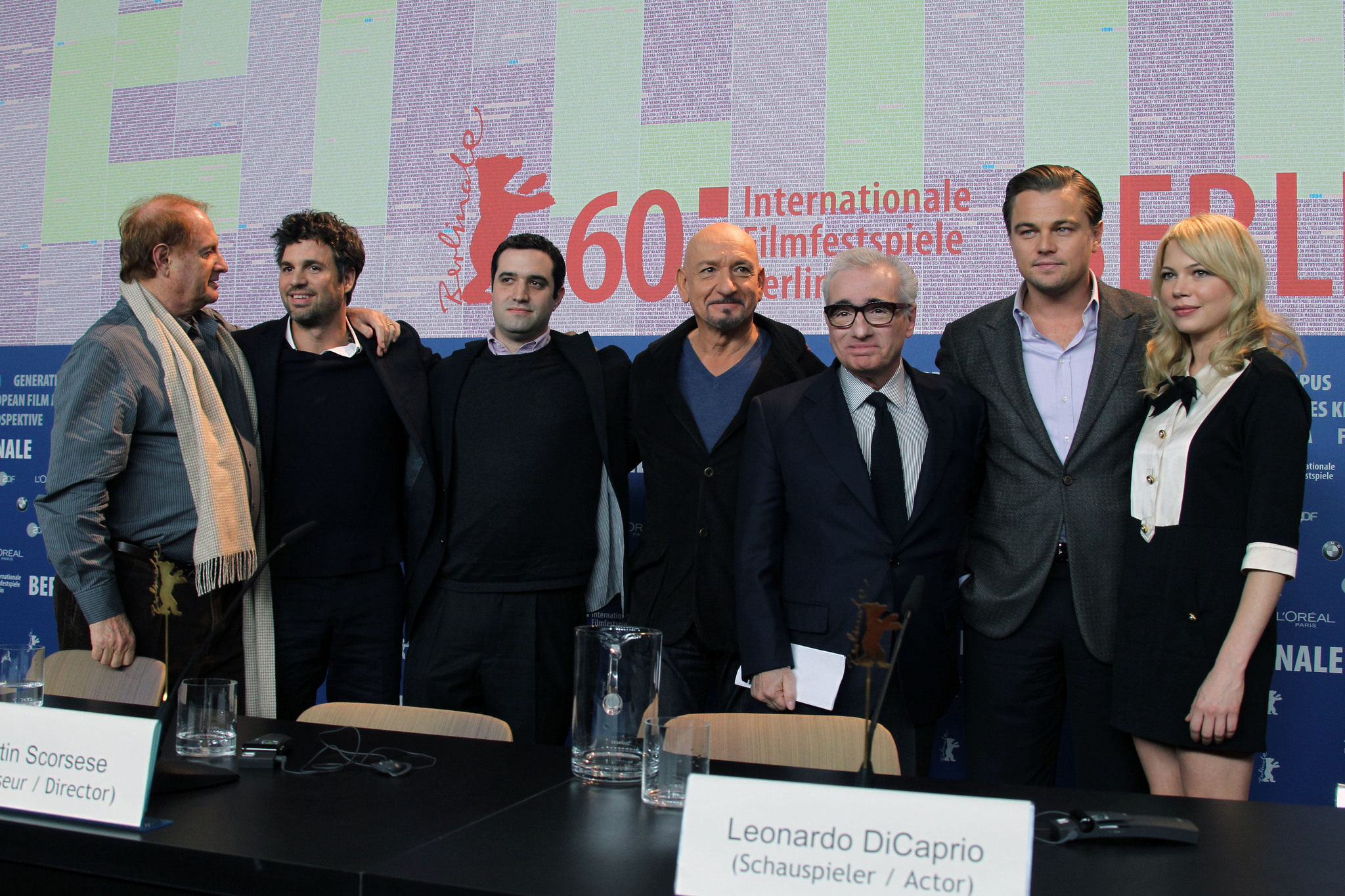 Leonardo DiCaprio, Martin Scorsese, Ben Kingsley, Mike Medavoy, Mark Ruffalo, Michelle Williams and Brad Fischer at event of Kuzdesiu sala (2010)