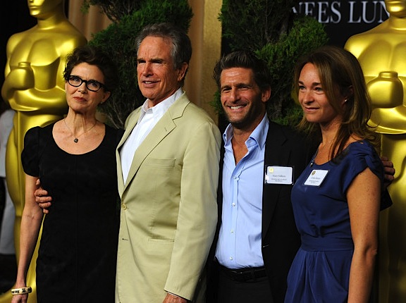 (L-R) Actress Annette Bening, actor Warren Beatty, Gilbert Films Founder Gary Gilbert and producer Celine Rattray arrive at the 83rd Academy Awards nominations luncheon held at the Beverly Hilton Hotel on February 7, 2011 in Beverly Hills, California.