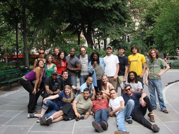 Crew, Kevin Arbouet and Whoopi Goldberg on the set of Stream