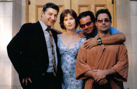 P.J. Marino, Sue Cremin, Patrick Gallo, Jack Galle on the set of 