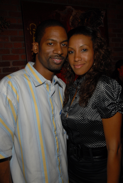 Tony Rock and Temple Poteat at BET Fall Launch Party.