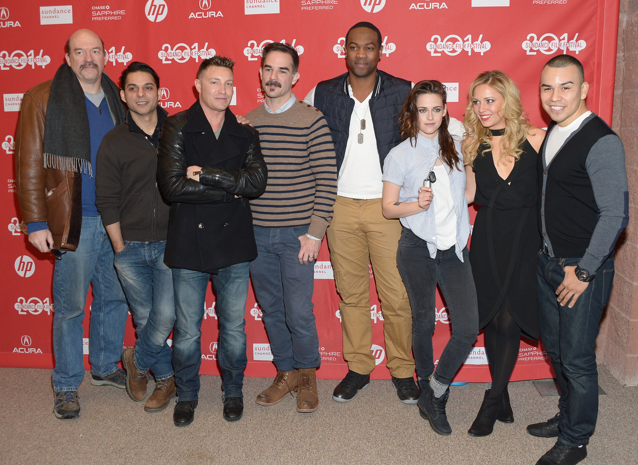 John Carroll Lynch, Kristen Stewart, Peter Sattler, Lane Garrison, Peyman Moaadi, Joseph Julian Soria, Tara Holt and Ser'Darius Blain at event of Camp X-Ray (2014)