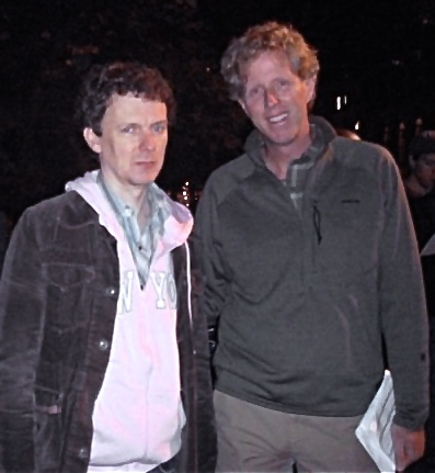 Michel Gondry with Patrick A. Stewart on the set of Flight of The Conchords