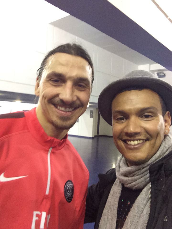 Me and Soccer pro Zlatan Ibrahimović at the big stadium in Marrakech, Morocco.