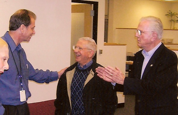 Bob Nuchow with moderator Robert Clary and Jackie Cooper at Los Angeles Conversations Q&A