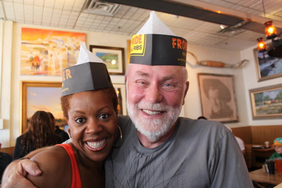 Tangie Ambrose with Robert David Hall at Albuquerque's Frontier for Legacy Art Albuquerque