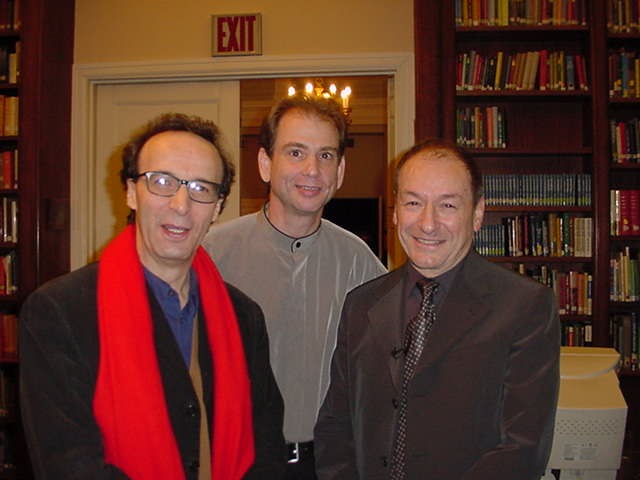 Bob Nuchow with Roberto Benigni and American Academy Of Dramatic Arts Roger Croucher at NYC Conversations Q&A