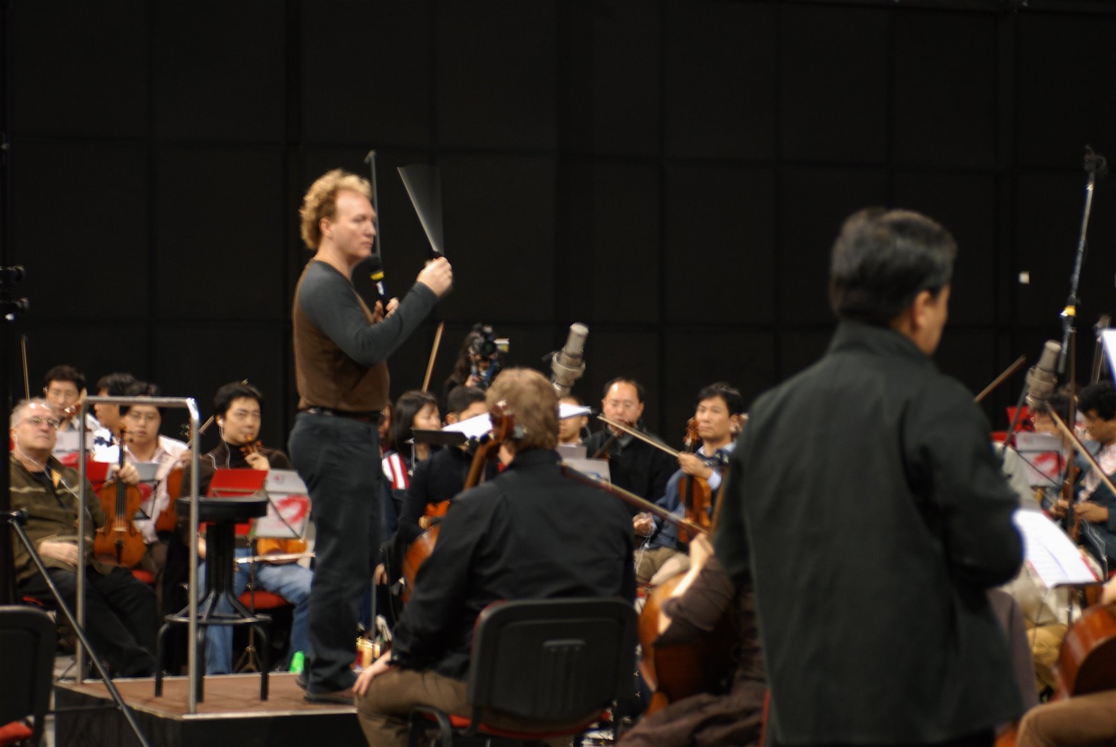 Robert conducting the Hong Kong Philharmonic Orchestra at Shaw Studios.