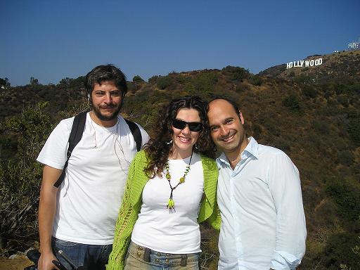 With César Fernández and Mar Barrera (Canal SurTV) shooting in L.A.