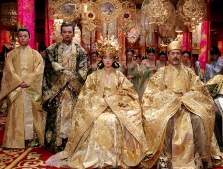 Still of Li Gong, Yun-Fat Chow, Jay Chou and Junjie Qin in Man cheng jin dai huang jin jia (2006)