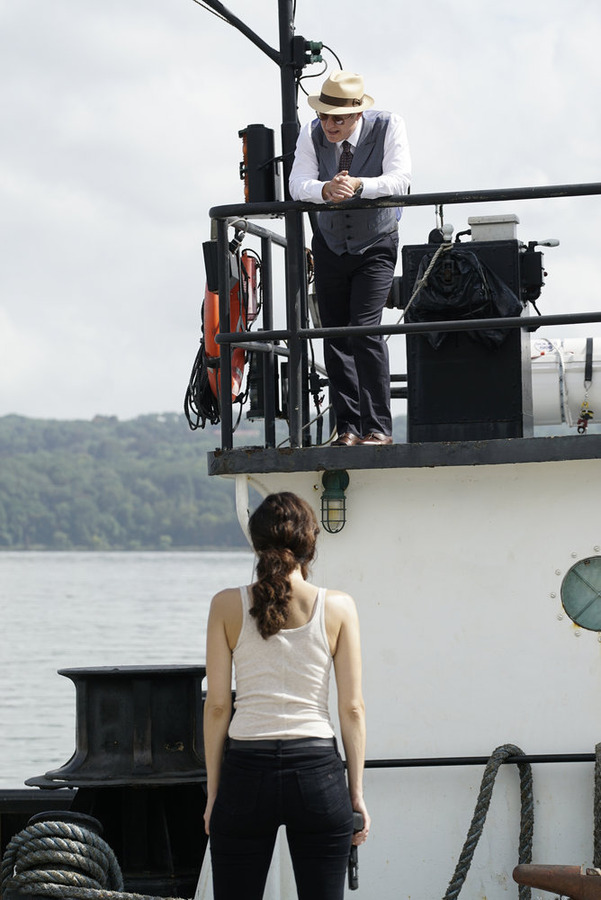 Still of James Spader and Mozhan Marnò in The Blacklist (2013)