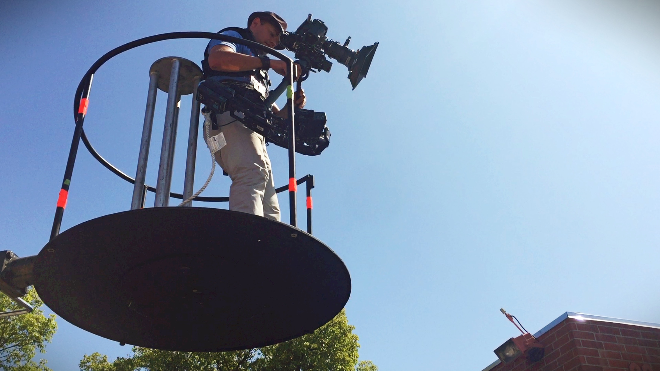 Steadicam shot from a Titan crane