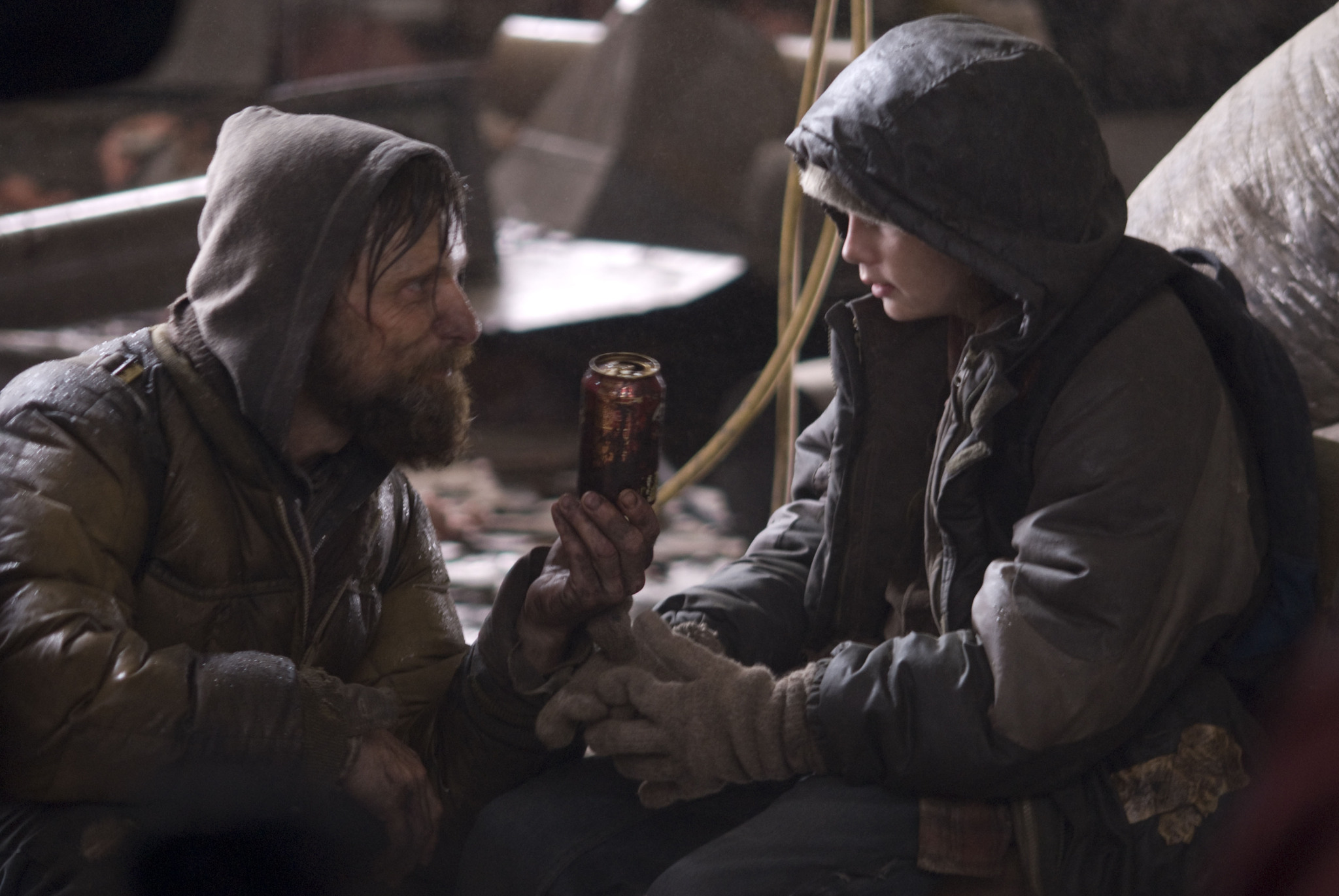 Still of Viggo Mortensen and Kodi Smit-McPhee in The Road (2009)