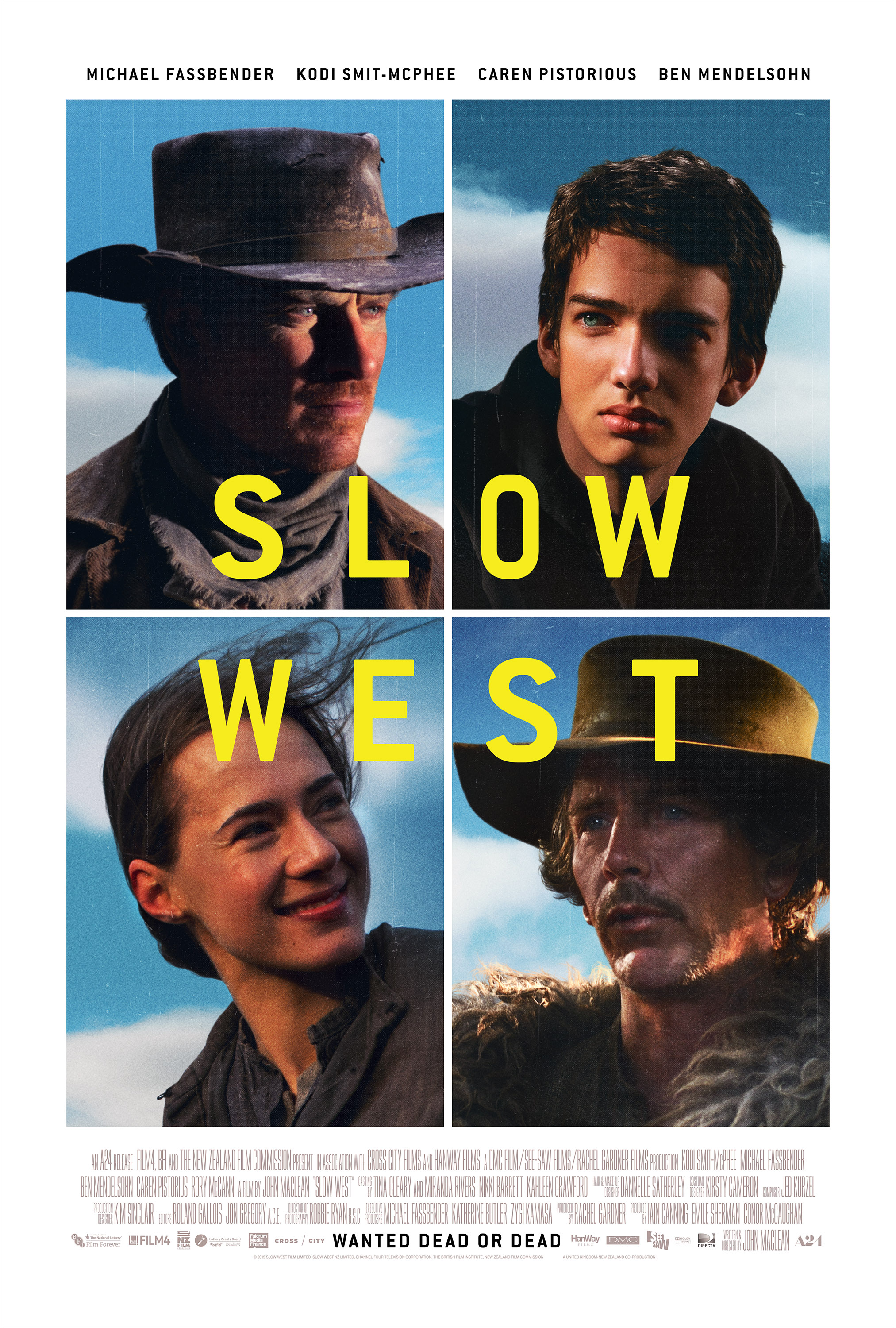 Ben Mendelsohn, Michael Fassbender, Kodi Smit-McPhee and Caren Pistorius in Slow West (2015)